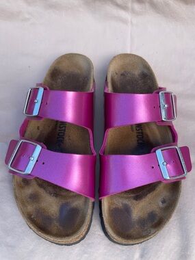 Birkenstock Double Strap Slide Sandals, Women’s Size 40, Pink